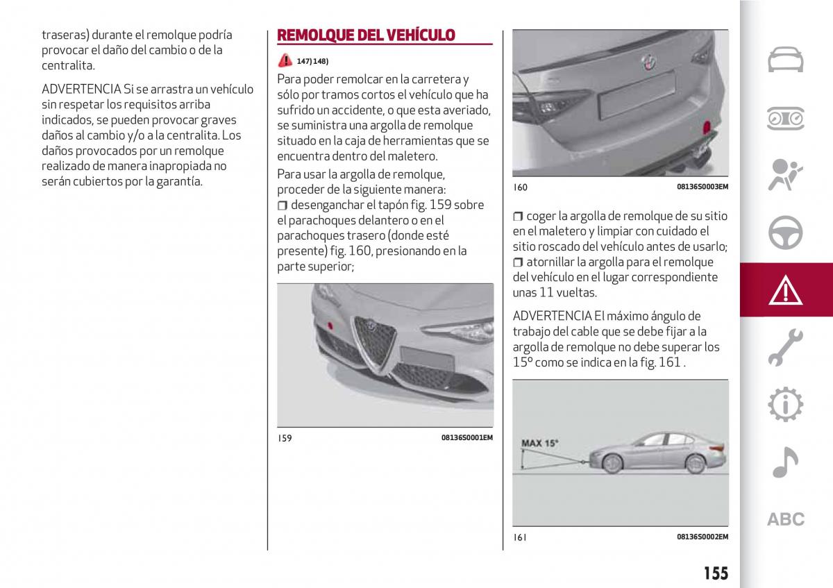 Alfa Romeo Giulia manual del propietario / page 157