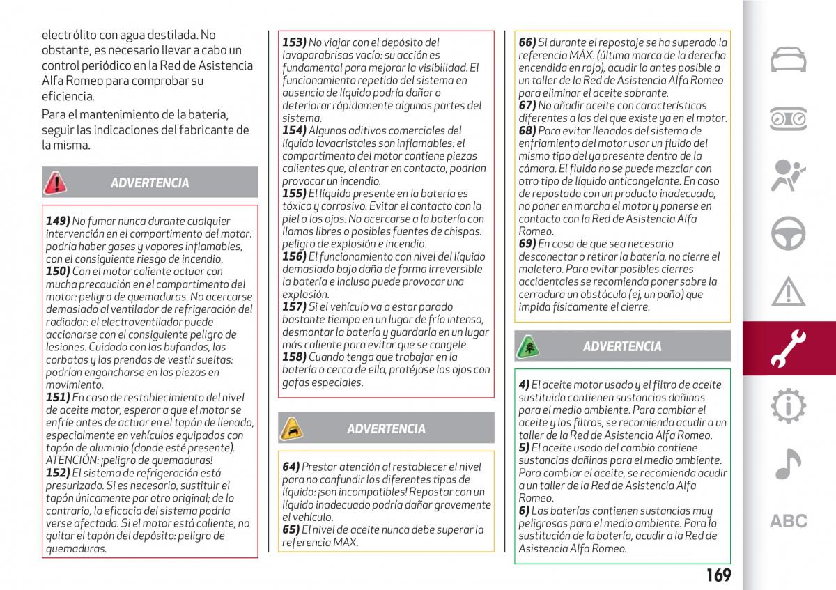 Alfa Romeo Giulia manual del propietario / page 171