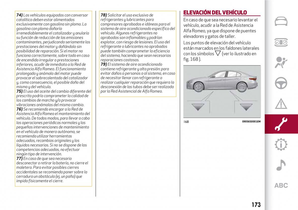 Alfa Romeo Giulia manual del propietario / page 175