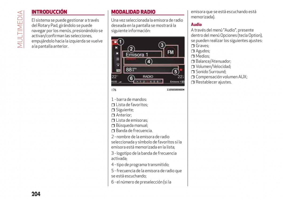 Alfa Romeo Giulia manual del propietario / page 206