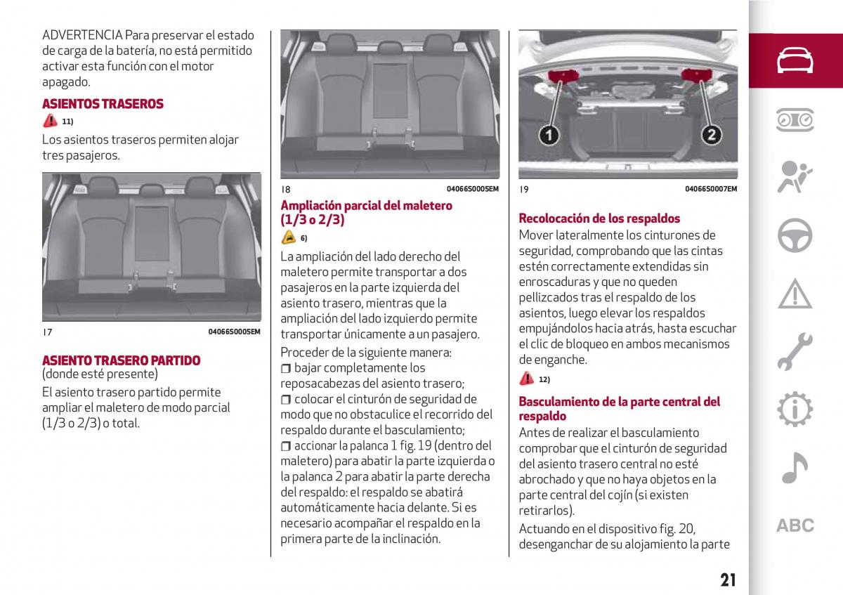 Alfa Romeo Giulia manual del propietario / page 23