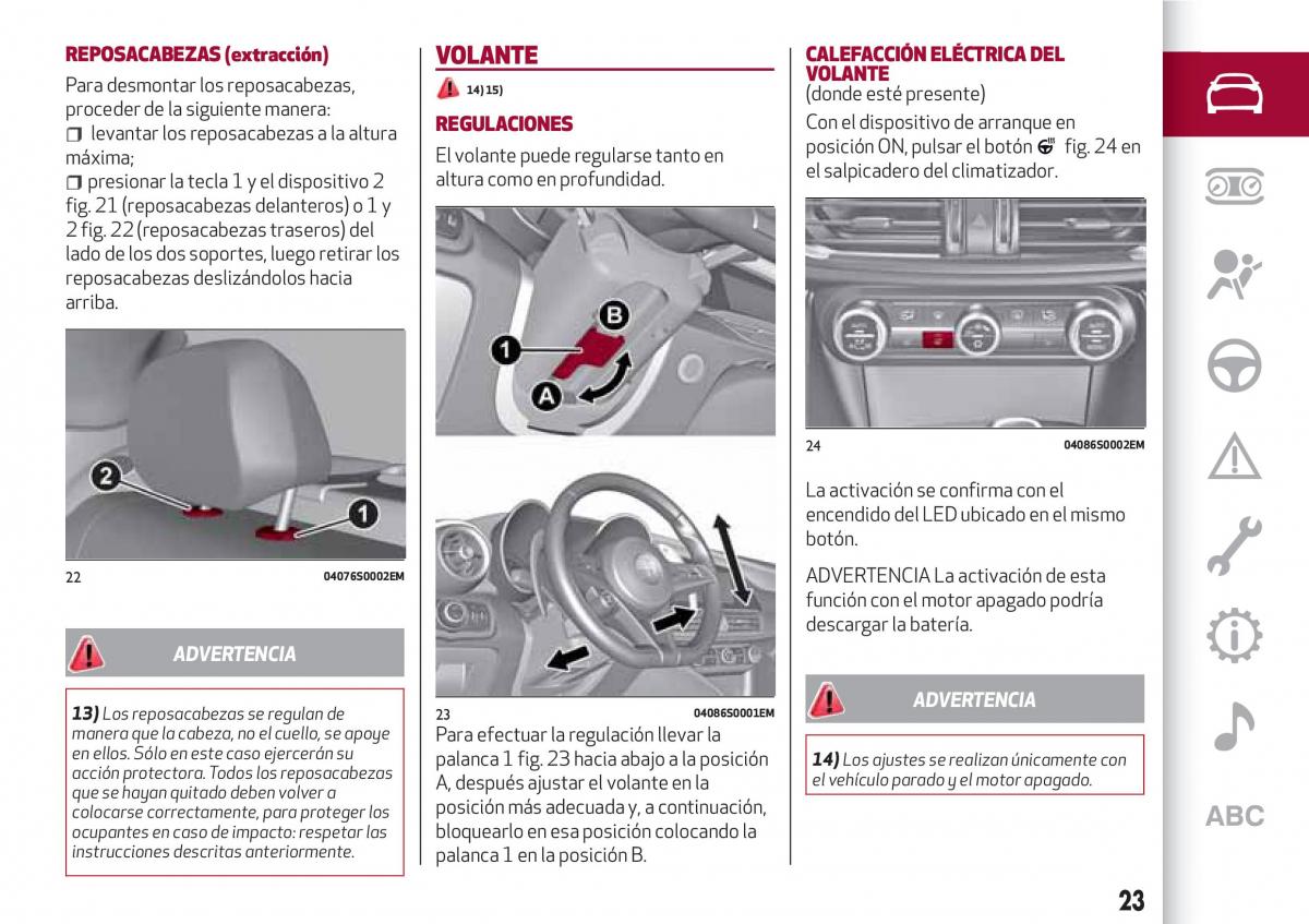 Alfa Romeo Giulia manual del propietario / page 25