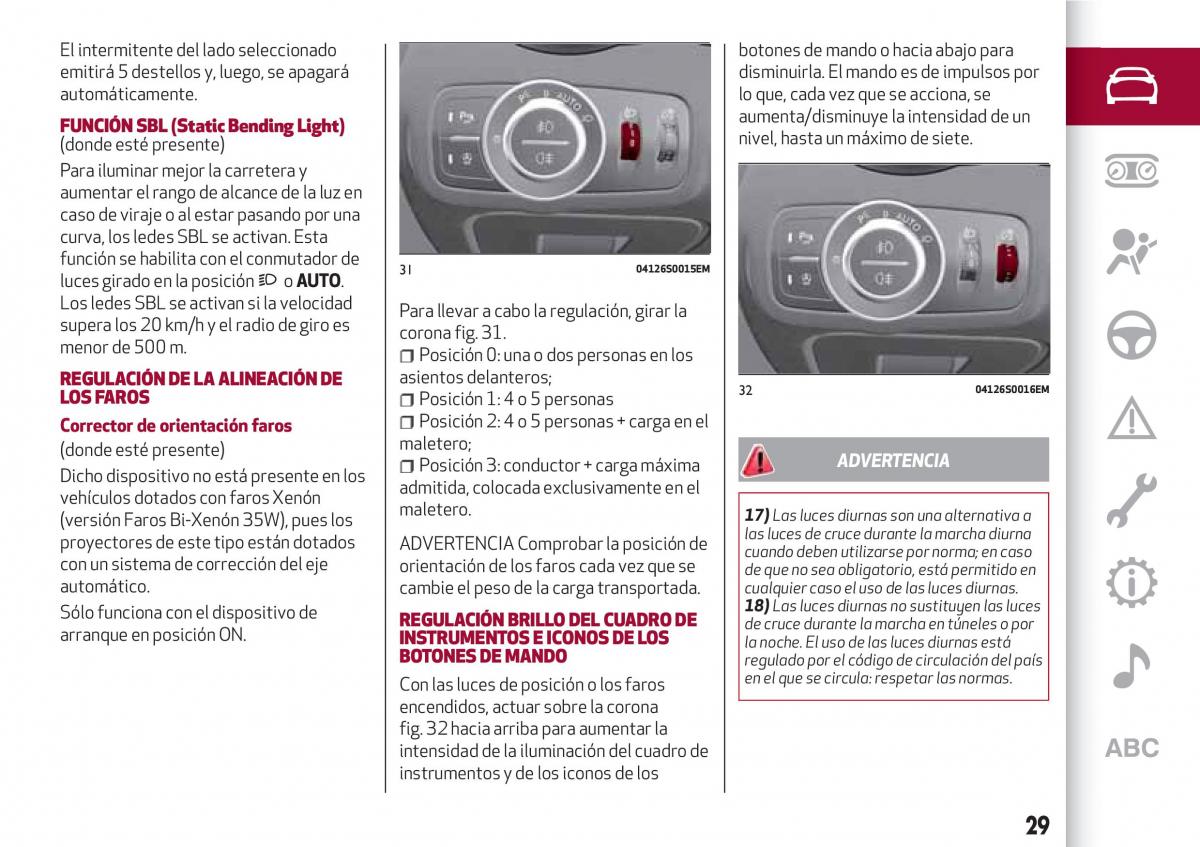 Alfa Romeo Giulia manual del propietario / page 31