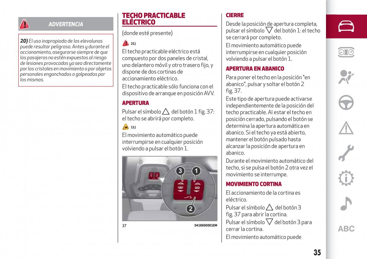 Alfa Romeo Giulia manual del propietario / page 37