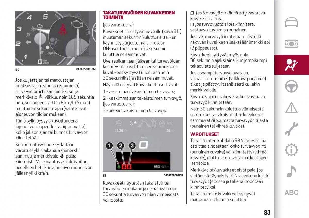 Alfa Romeo Giulia omistajan kasikirja / page 85