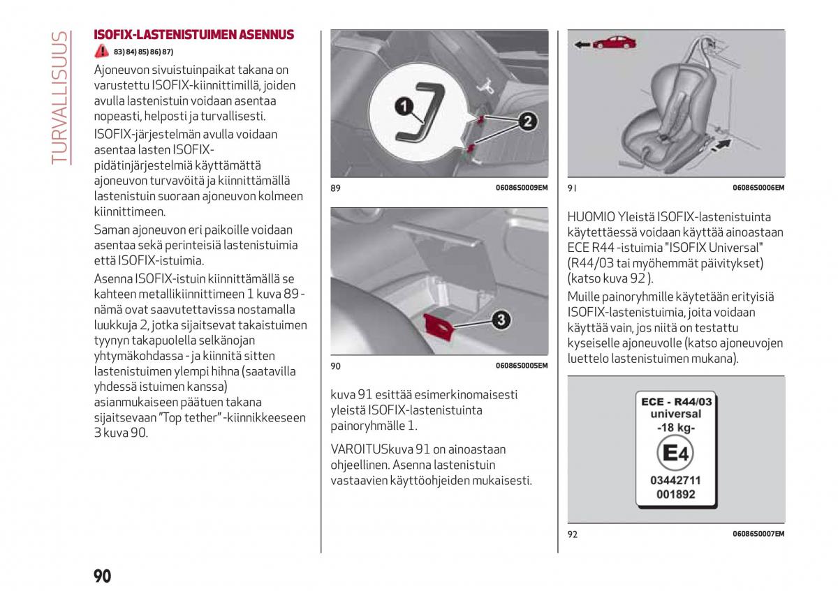 Alfa Romeo Giulia omistajan kasikirja / page 92