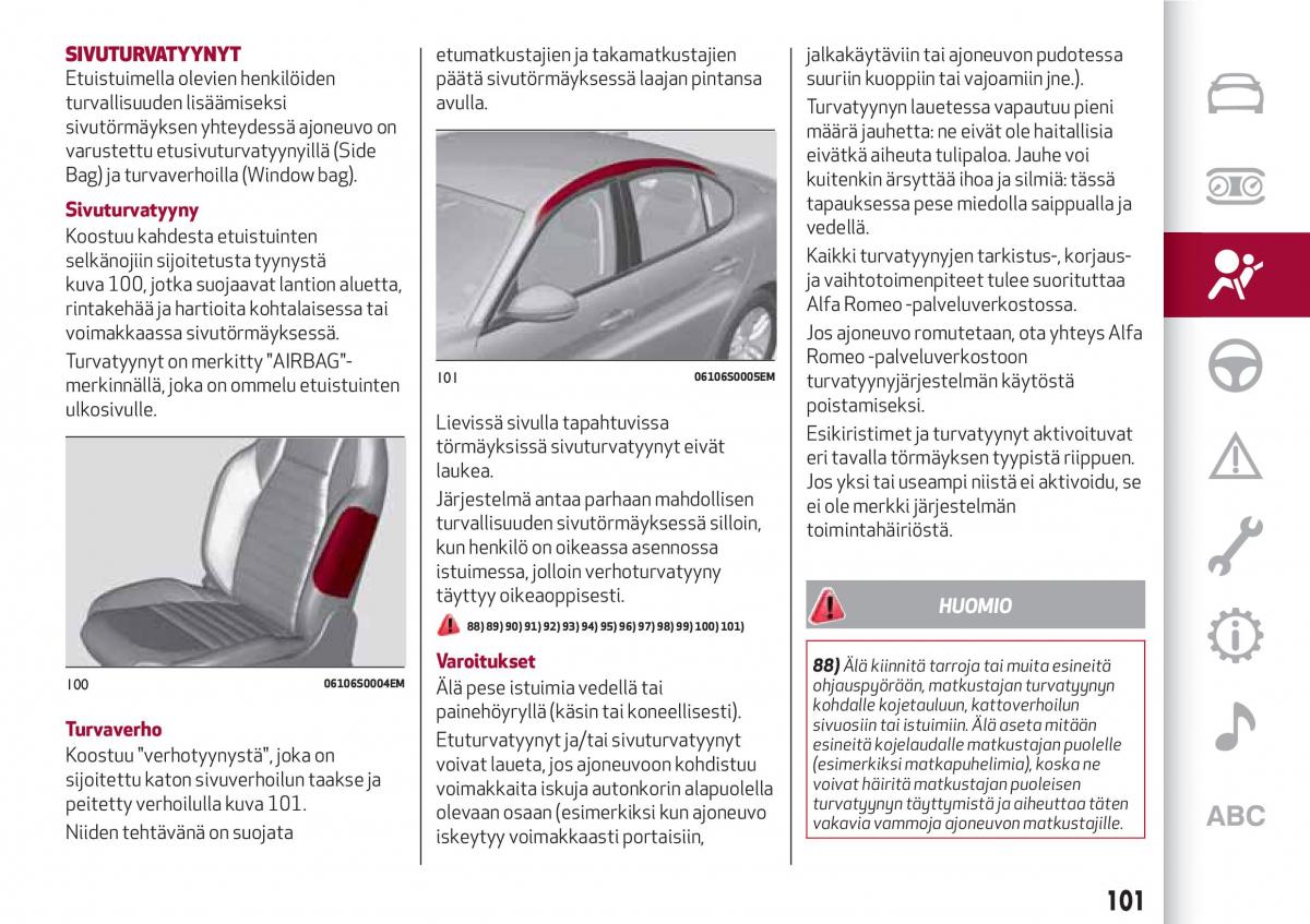 Alfa Romeo Giulia omistajan kasikirja / page 103