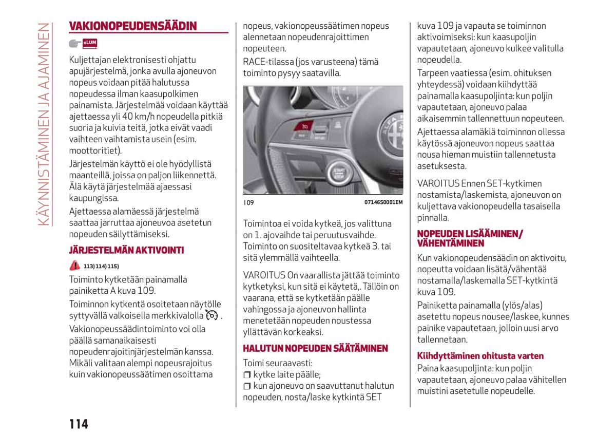 Alfa Romeo Giulia omistajan kasikirja / page 116