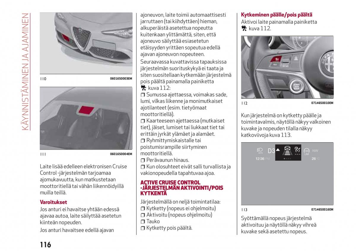 Alfa Romeo Giulia omistajan kasikirja / page 118