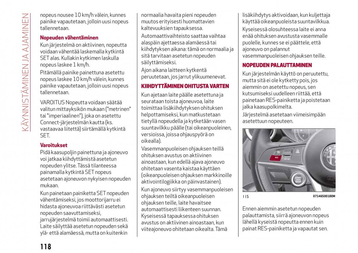 Alfa Romeo Giulia omistajan kasikirja / page 120