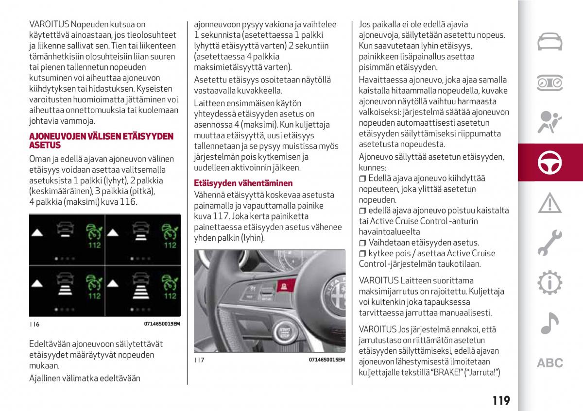 Alfa Romeo Giulia omistajan kasikirja / page 121