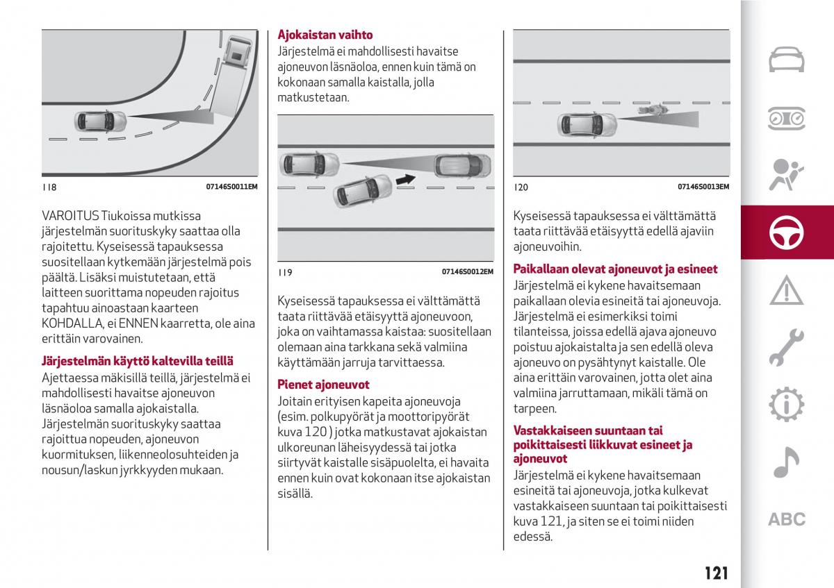 Alfa Romeo Giulia omistajan kasikirja / page 123