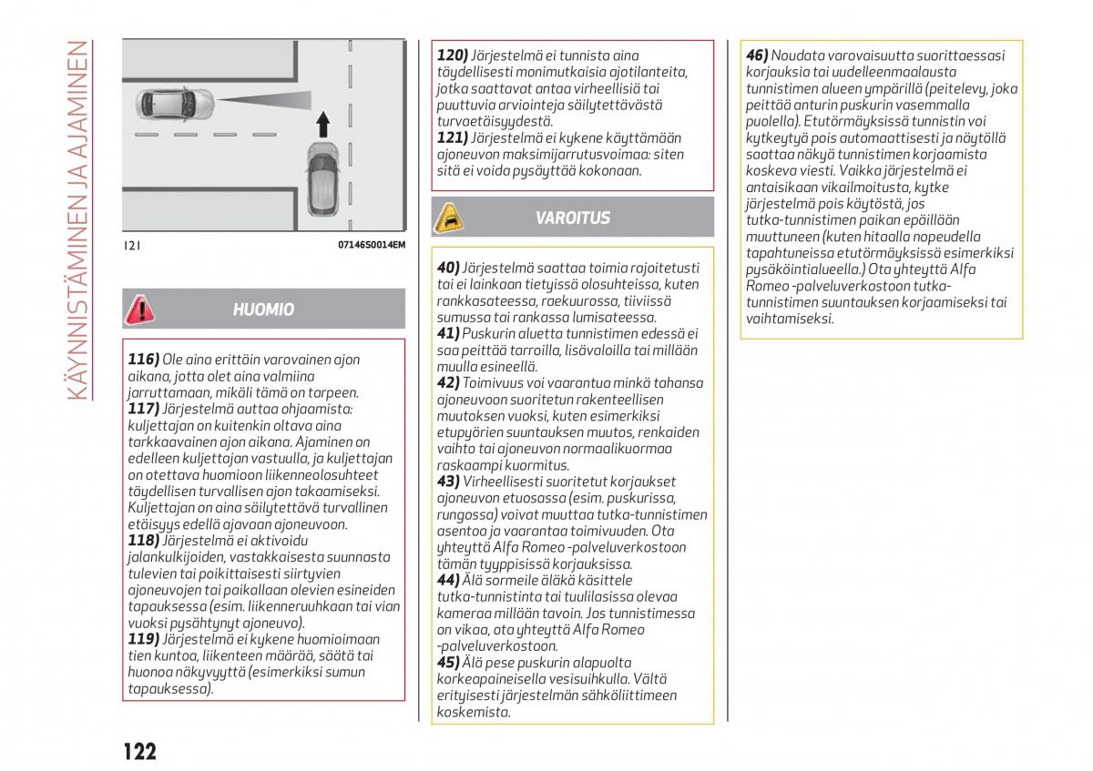 Alfa Romeo Giulia omistajan kasikirja / page 124