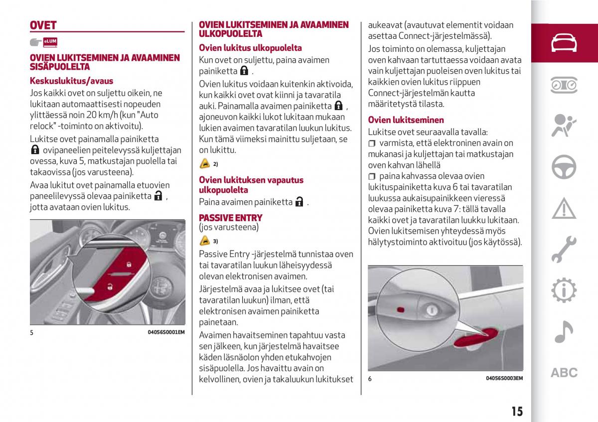 Alfa Romeo Giulia omistajan kasikirja / page 17