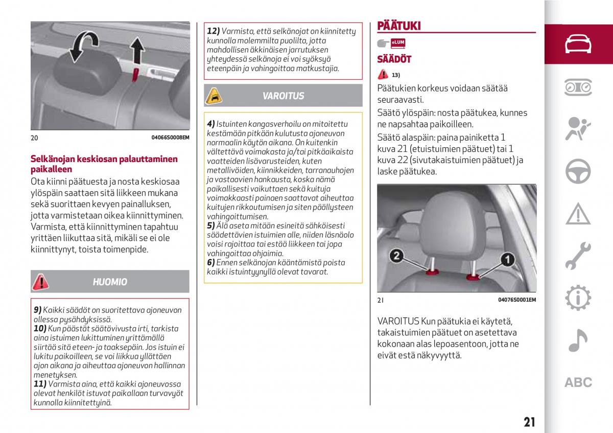 Alfa Romeo Giulia omistajan kasikirja / page 23