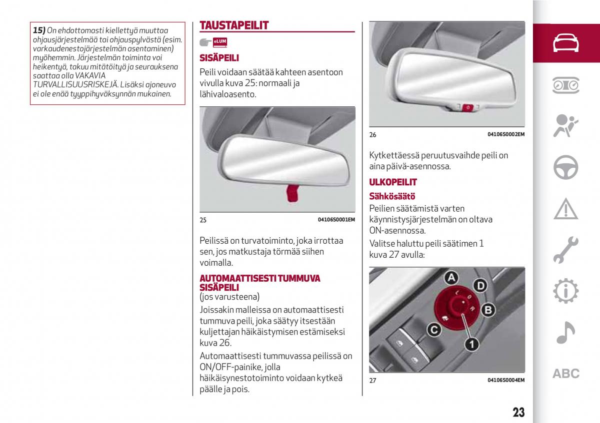 Alfa Romeo Giulia omistajan kasikirja / page 25