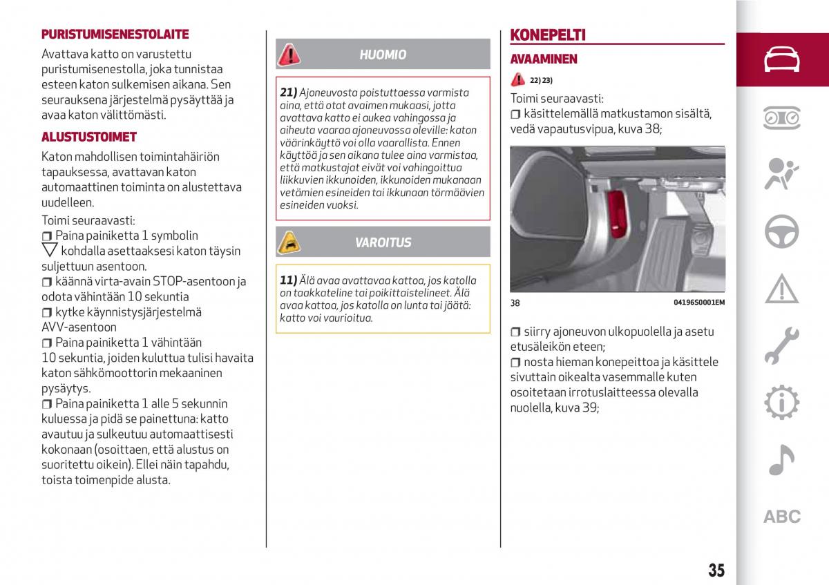 Alfa Romeo Giulia omistajan kasikirja / page 37