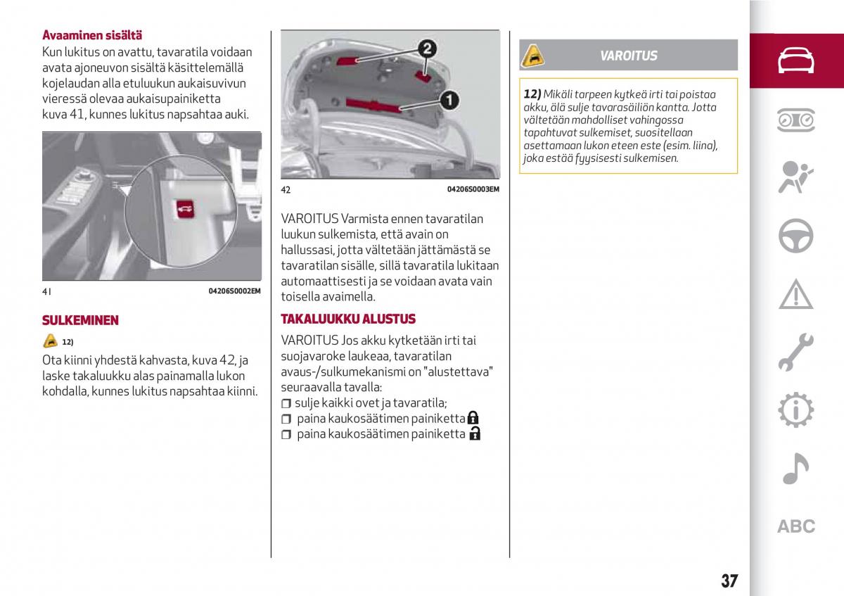 Alfa Romeo Giulia omistajan kasikirja / page 39