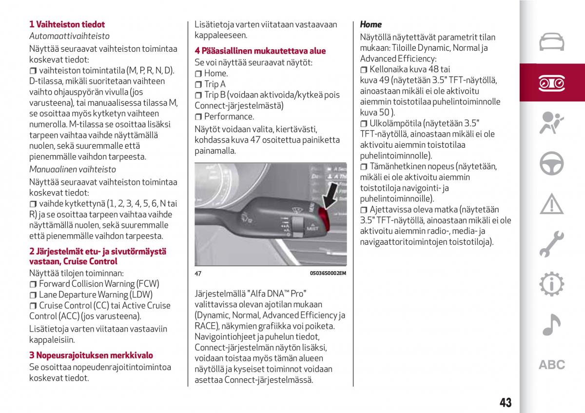 Alfa Romeo Giulia omistajan kasikirja / page 45