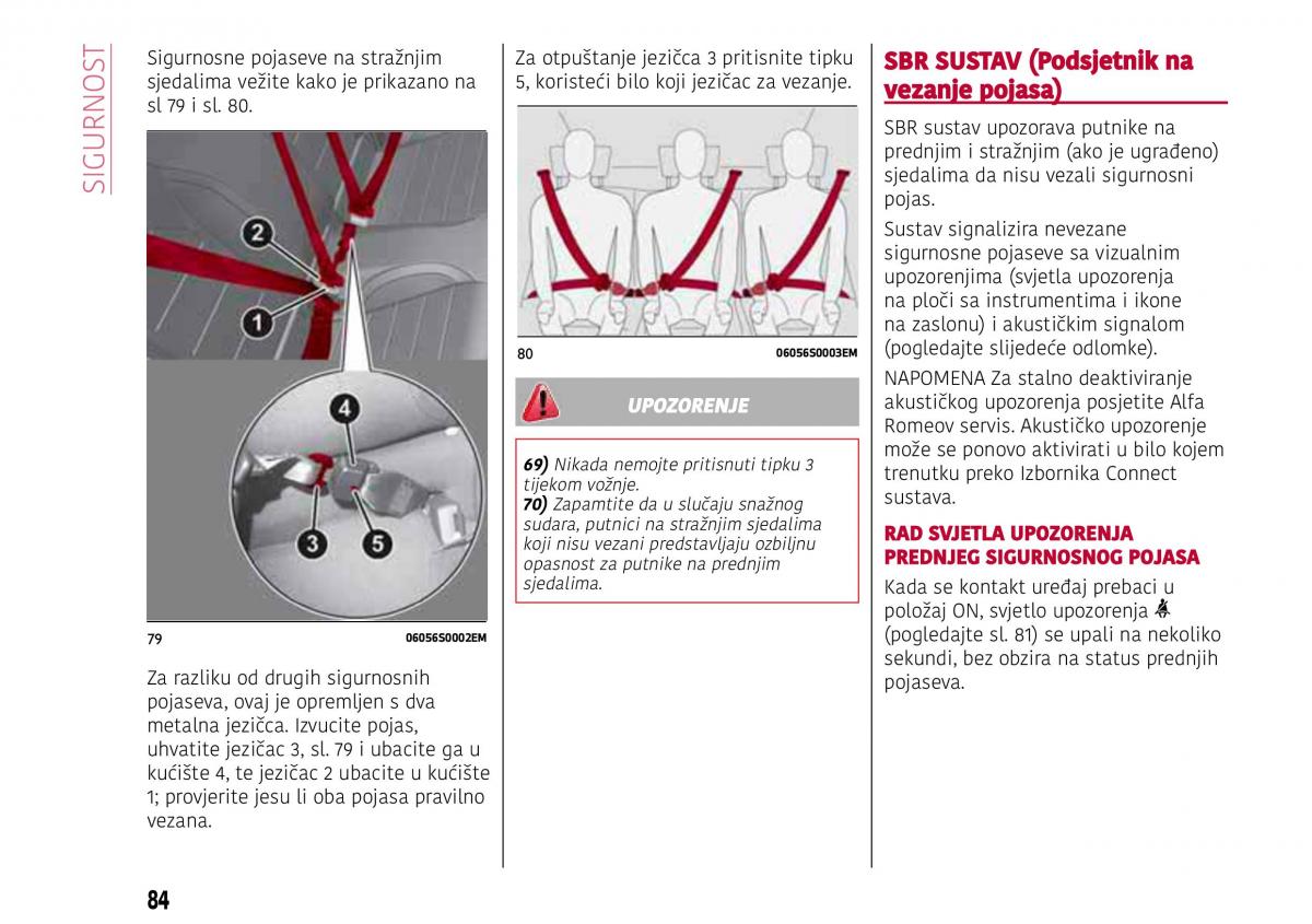 Alfa Romeo Giulia vlasnicko uputstvo / page 86