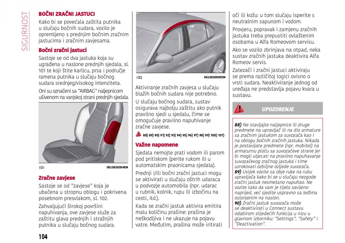 Alfa Romeo Giulia vlasnicko uputstvo / page 106