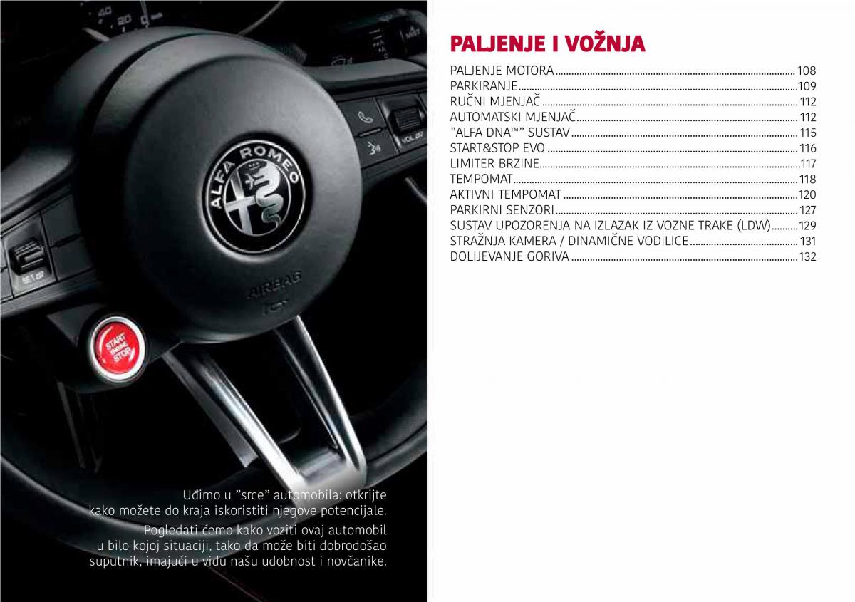 Alfa Romeo Giulia vlasnicko uputstvo / page 109