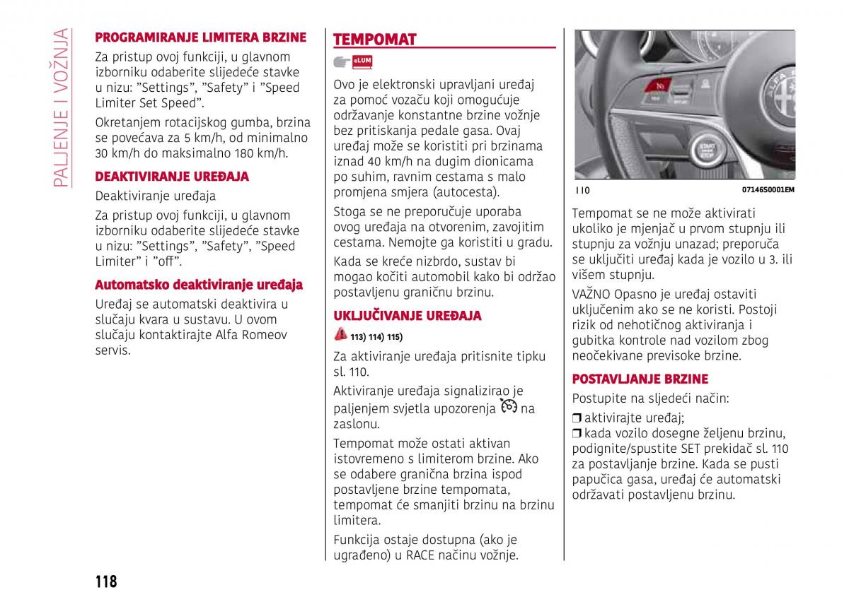 Alfa Romeo Giulia vlasnicko uputstvo / page 120