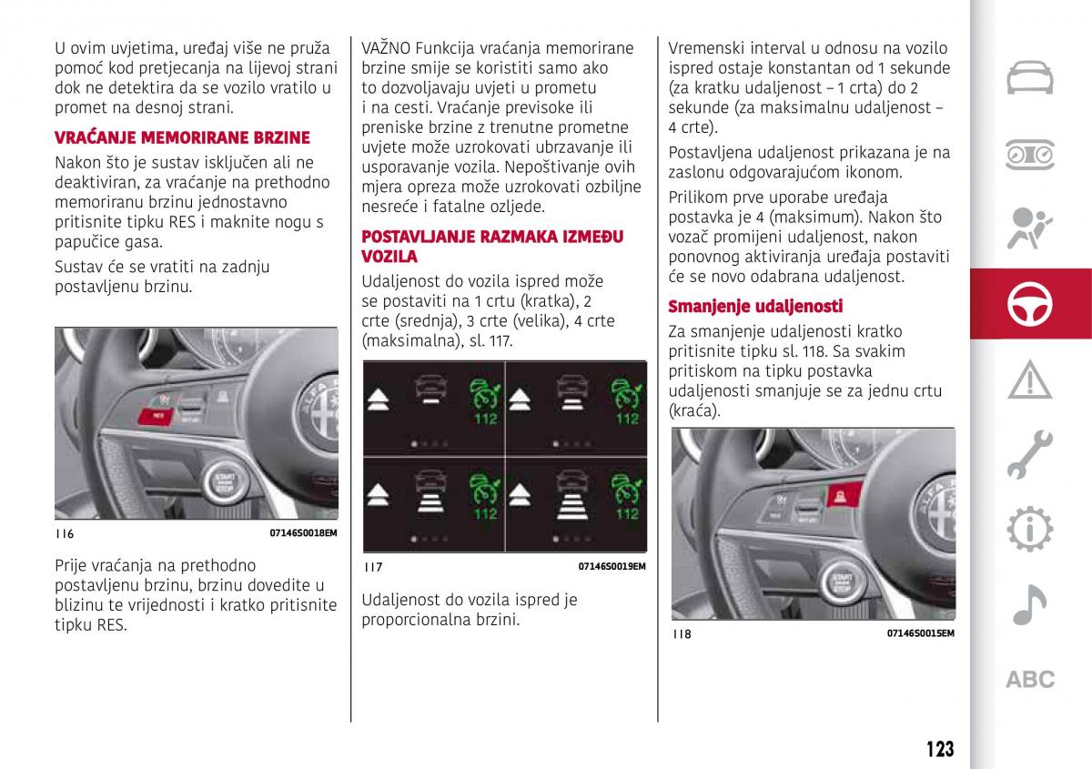 Alfa Romeo Giulia vlasnicko uputstvo / page 125