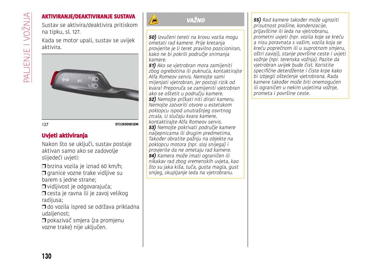 Alfa Romeo Giulia vlasnicko uputstvo / page 132