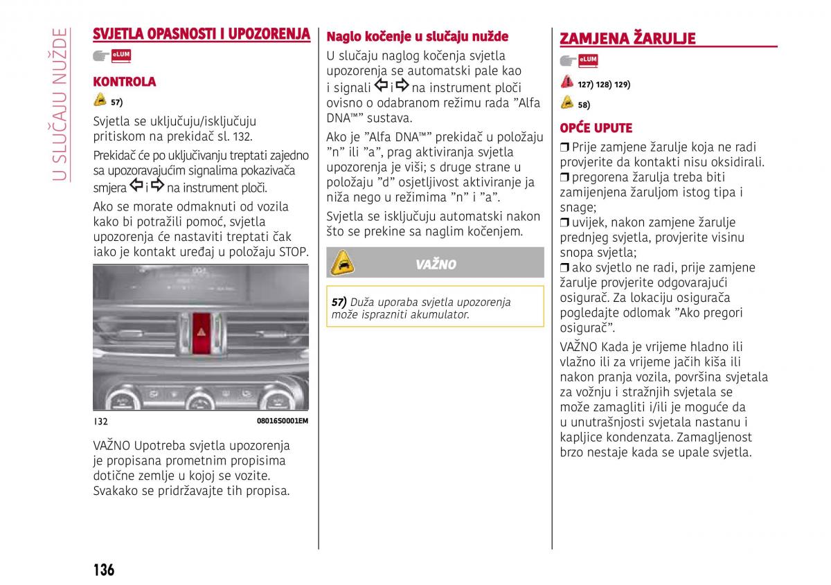 Alfa Romeo Giulia vlasnicko uputstvo / page 138