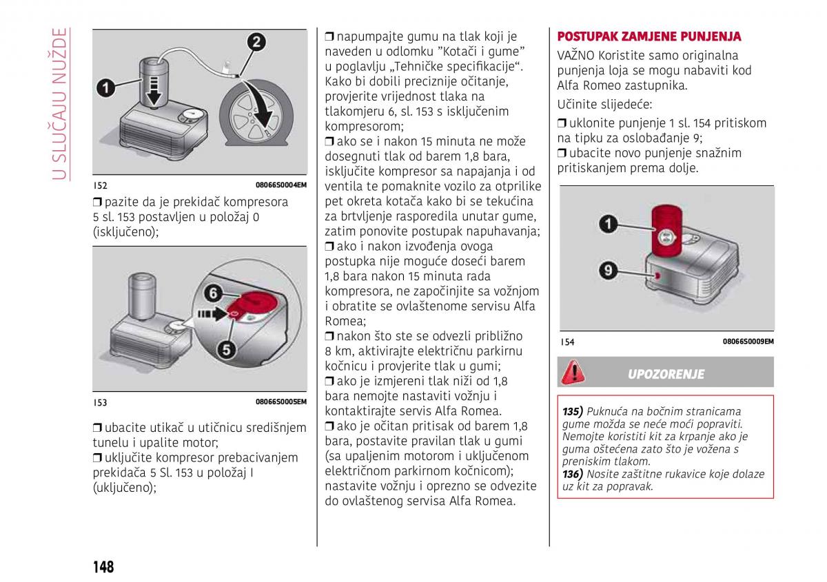 Alfa Romeo Giulia vlasnicko uputstvo / page 150