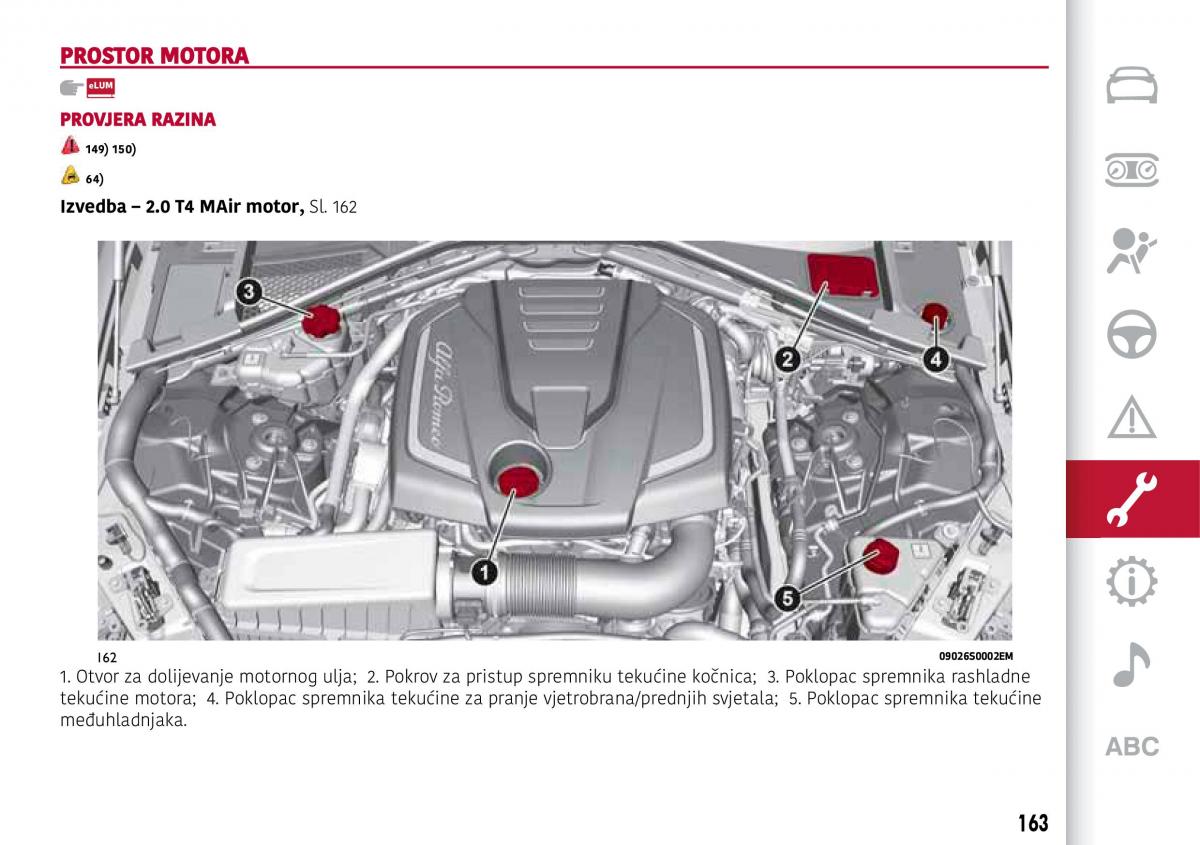 Alfa Romeo Giulia vlasnicko uputstvo / page 165