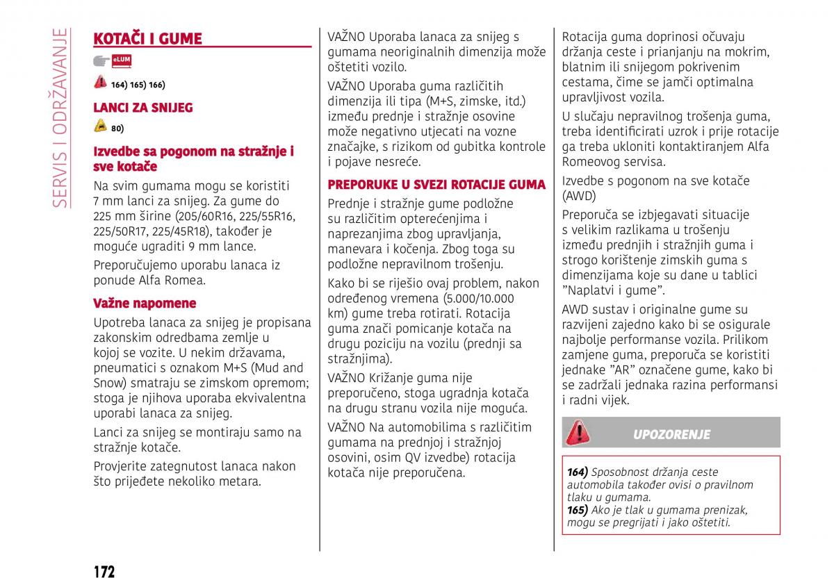 Alfa Romeo Giulia vlasnicko uputstvo / page 174