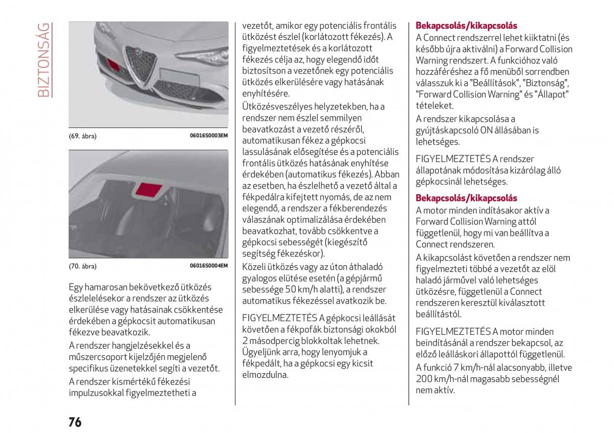 Alfa Romeo Giulia Kezelesi utmutato / page 78