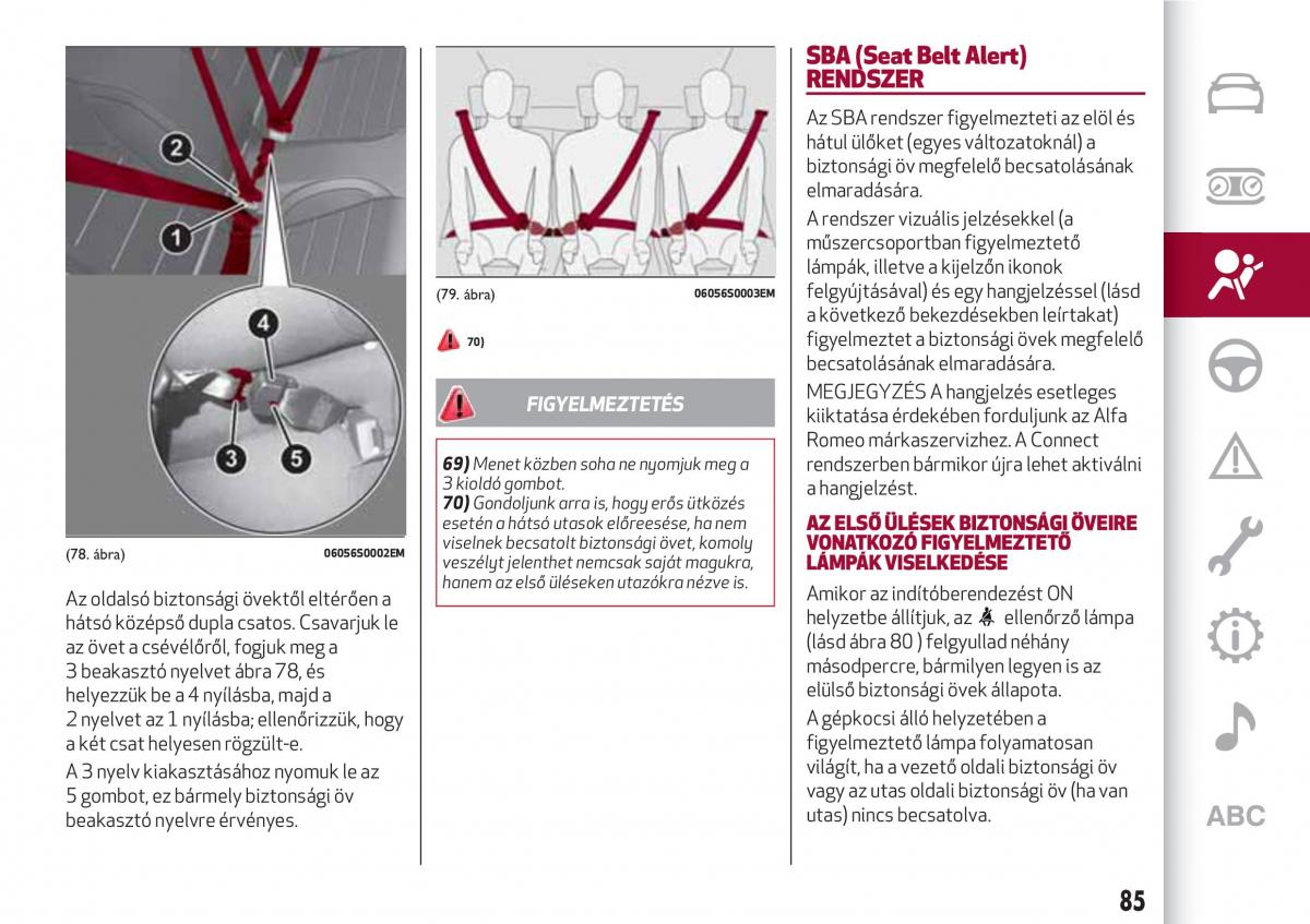 Alfa Romeo Giulia Kezelesi utmutato / page 87