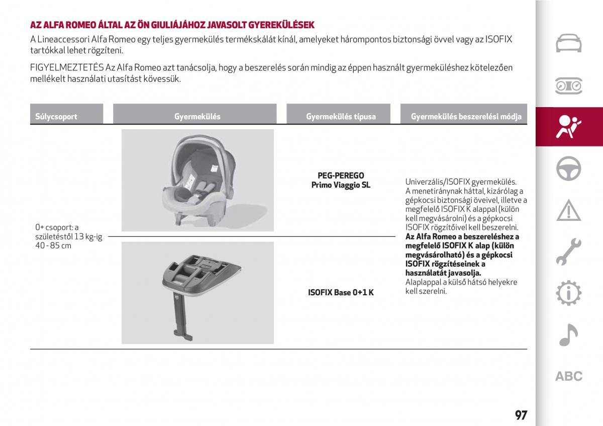 Alfa Romeo Giulia Kezelesi utmutato / page 99