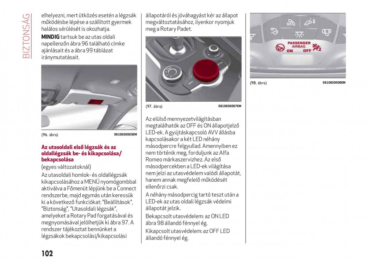 Alfa Romeo Giulia Kezelesi utmutato / page 104