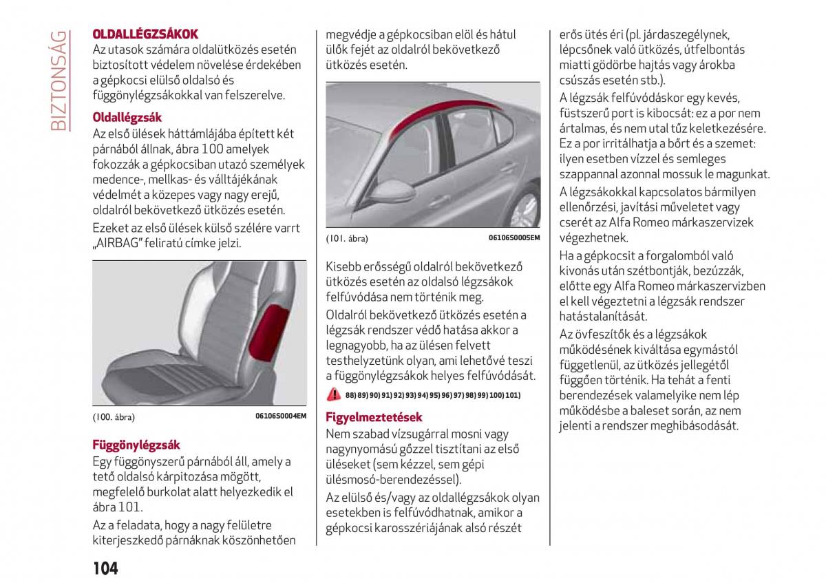 Alfa Romeo Giulia Kezelesi utmutato / page 106