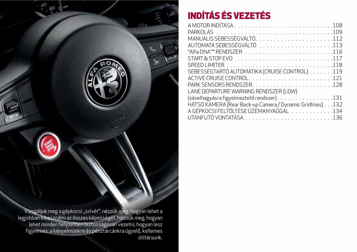 Alfa Romeo Giulia Kezelesi utmutato / page 109