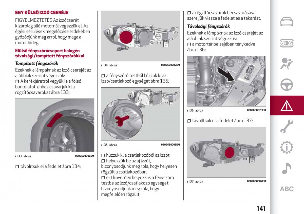 Alfa Romeo Giulia Kezelesi utmutato / page 143