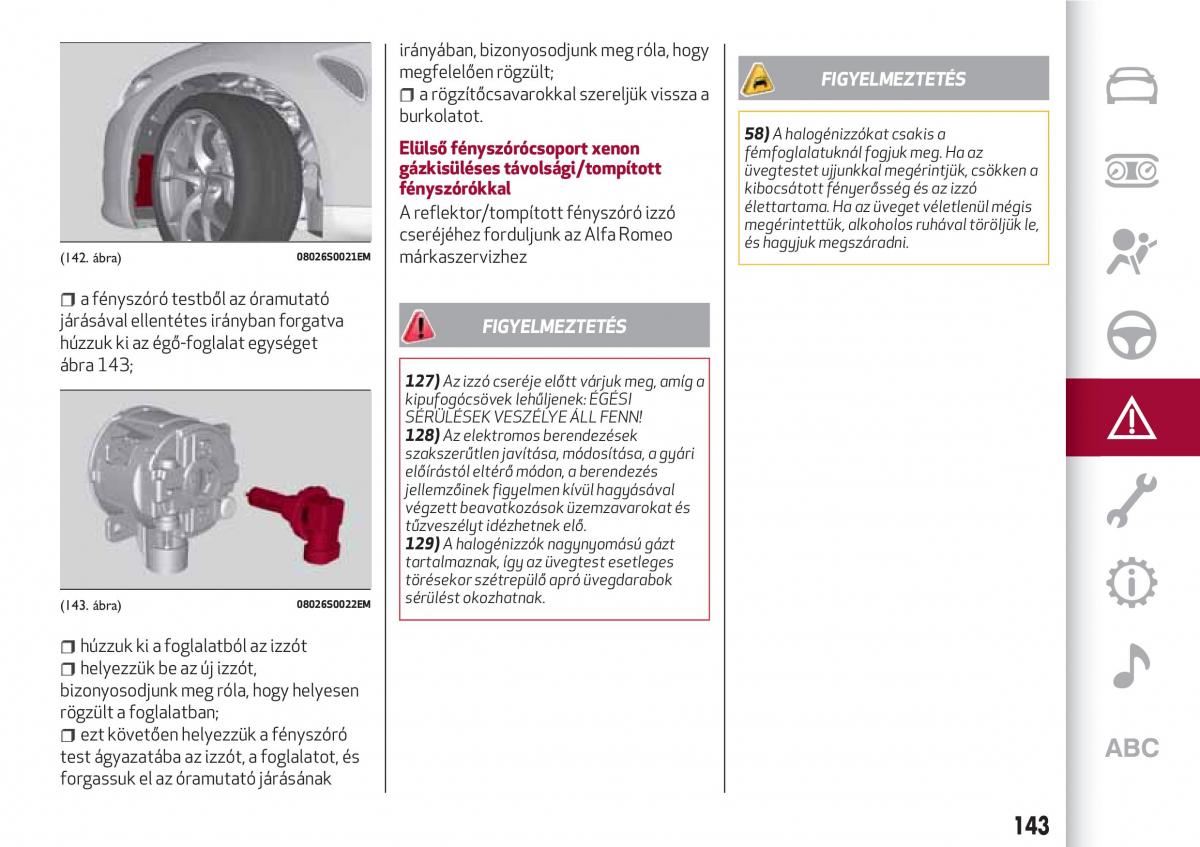 Alfa Romeo Giulia Kezelesi utmutato / page 145