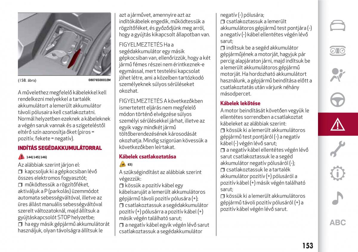 Alfa Romeo Giulia Kezelesi utmutato / page 155