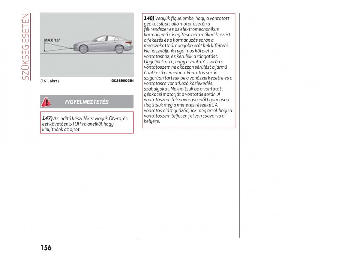 Alfa Romeo Giulia Kezelesi utmutato / page 158