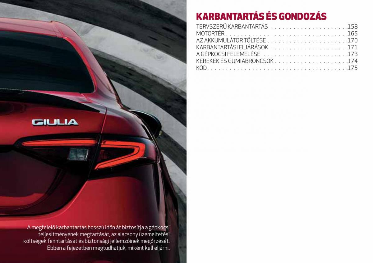 Alfa Romeo Giulia Kezelesi utmutato / page 159