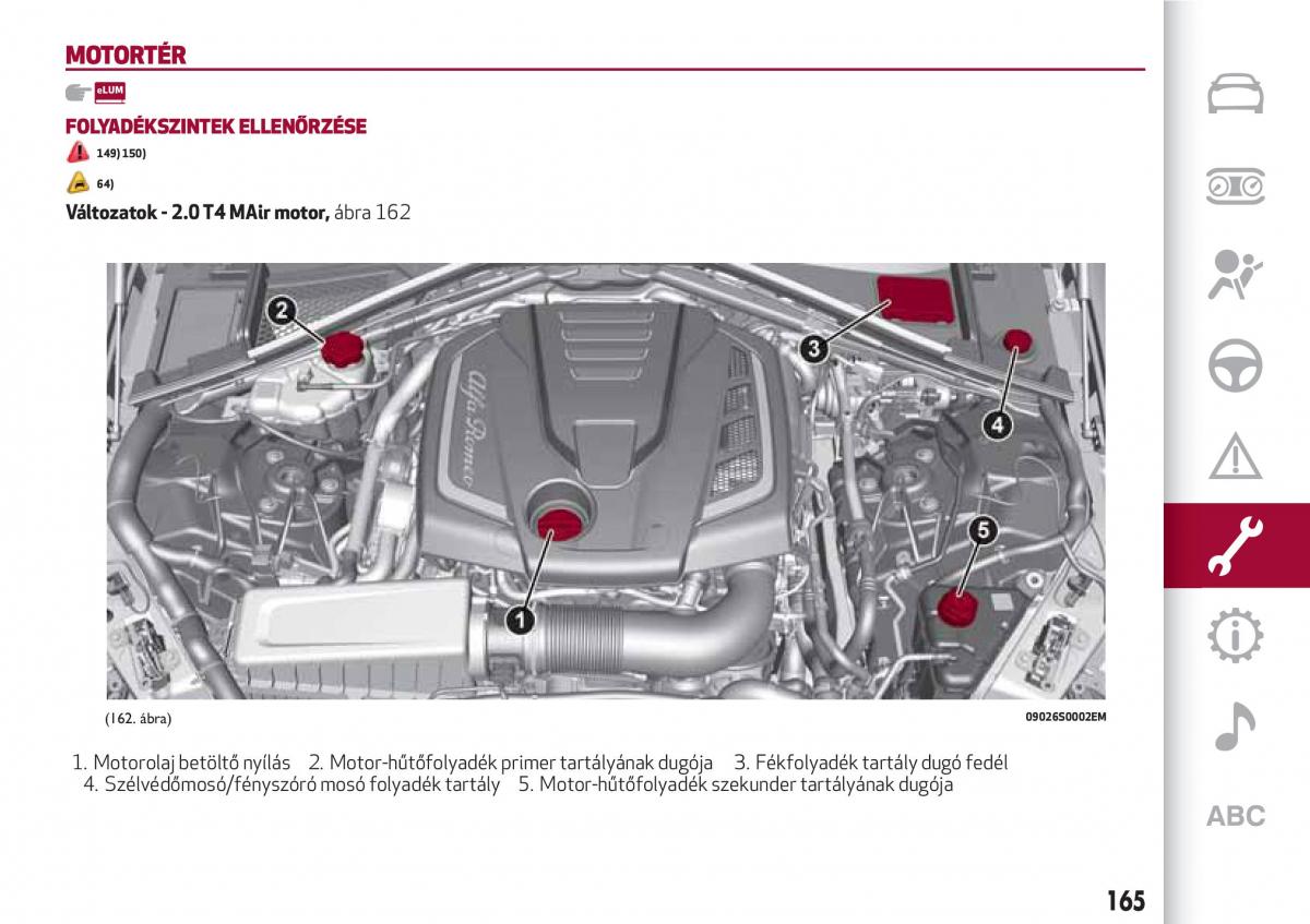 Alfa Romeo Giulia Kezelesi utmutato / page 167