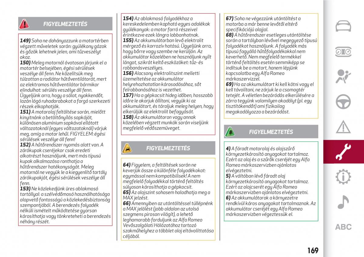 Alfa Romeo Giulia Kezelesi utmutato / page 171