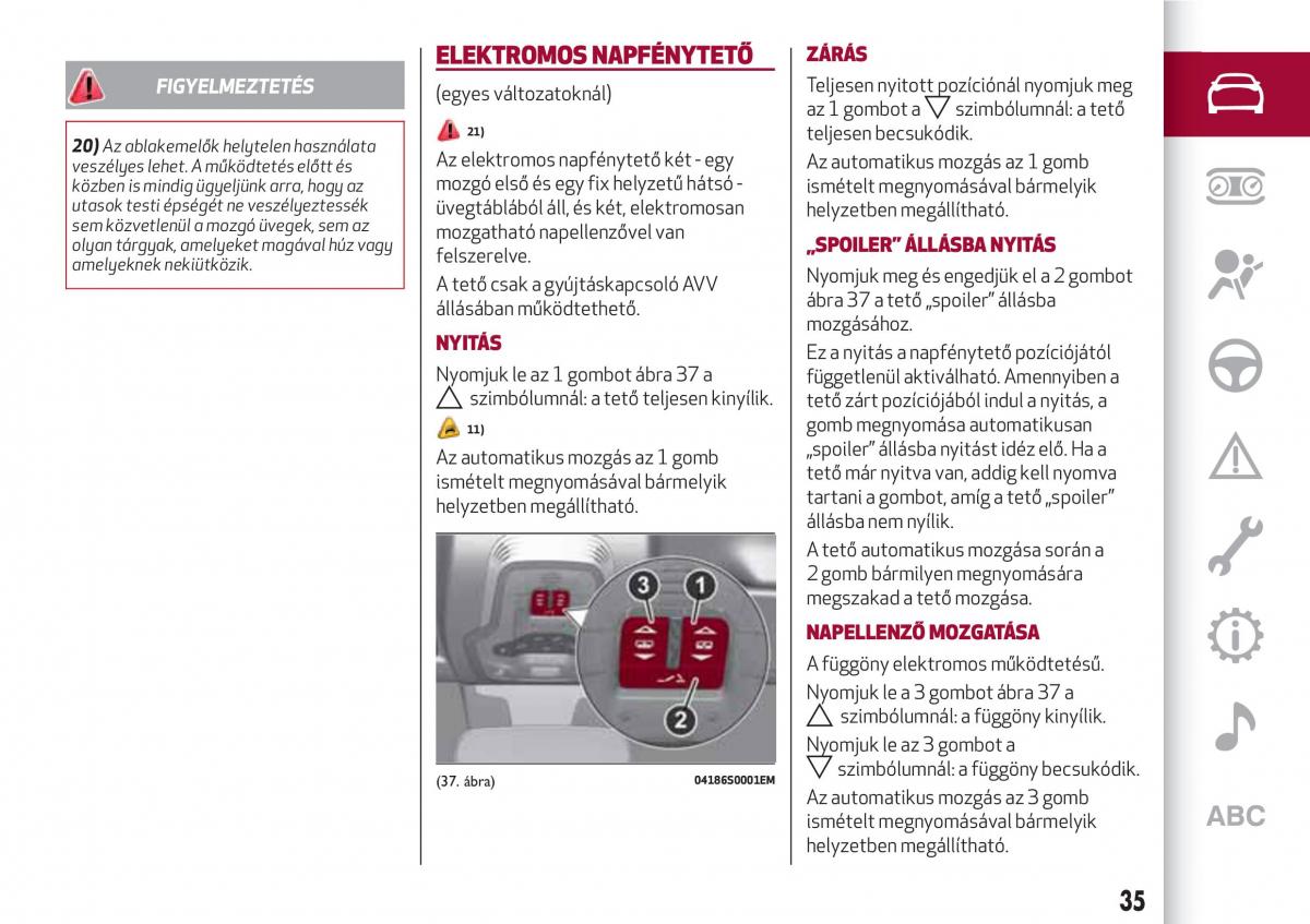 Alfa Romeo Giulia Kezelesi utmutato / page 37