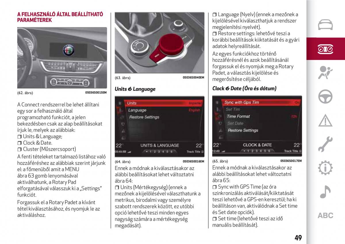 Alfa Romeo Giulia Kezelesi utmutato / page 51