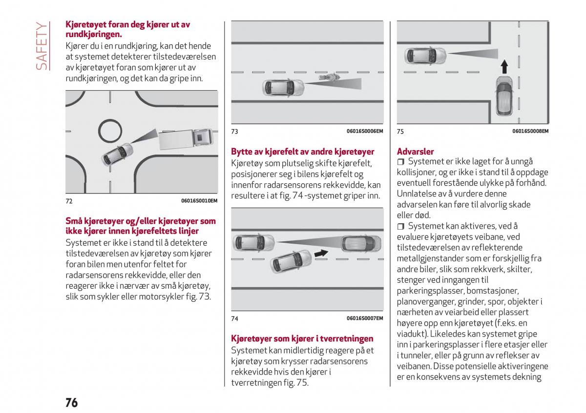 Alfa Romeo Giulia bruksanvisningen / page 78