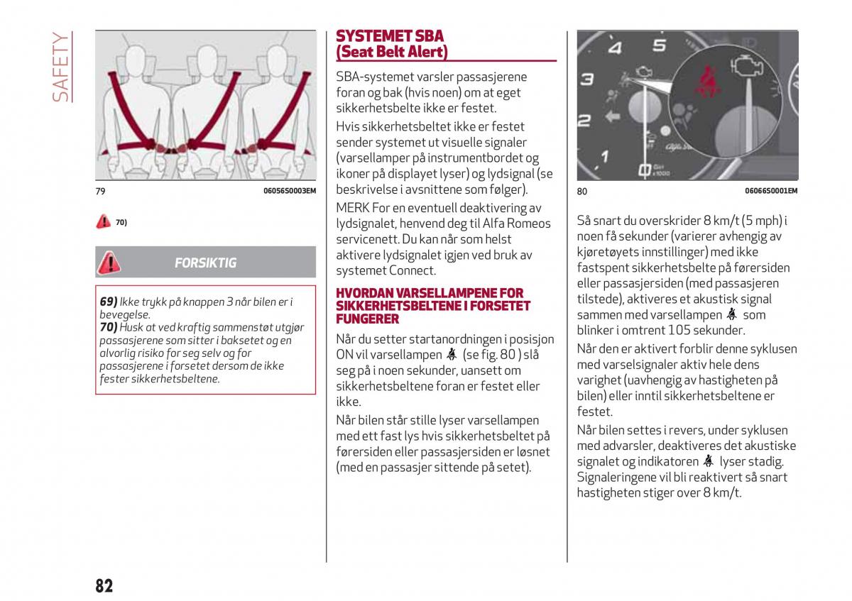 Alfa Romeo Giulia bruksanvisningen / page 84